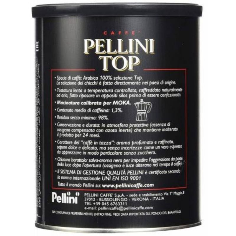 Pellini Top Öğütülmüş Kahve (Teneke250gr)